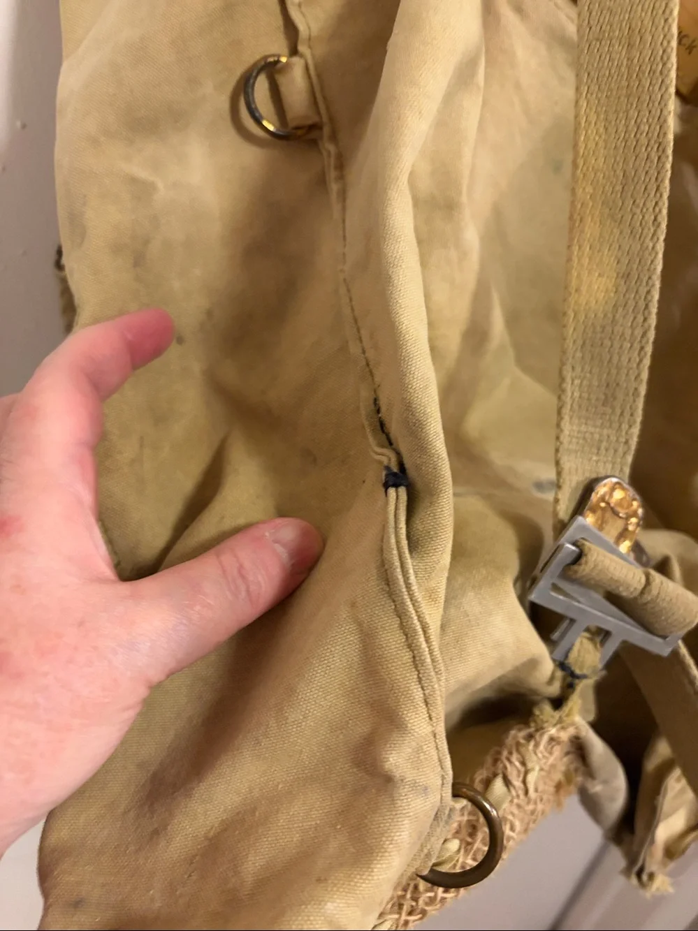 VINTAGE BACKPACK LACE & Rhinestone BOY SCOUTS Canvas